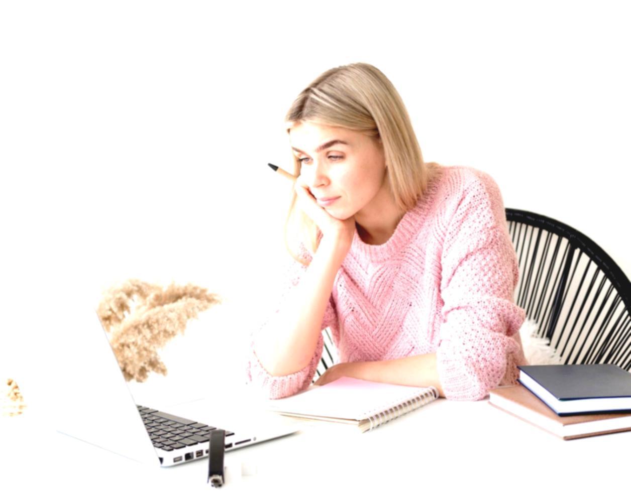 Student reviewing financial concepts during session